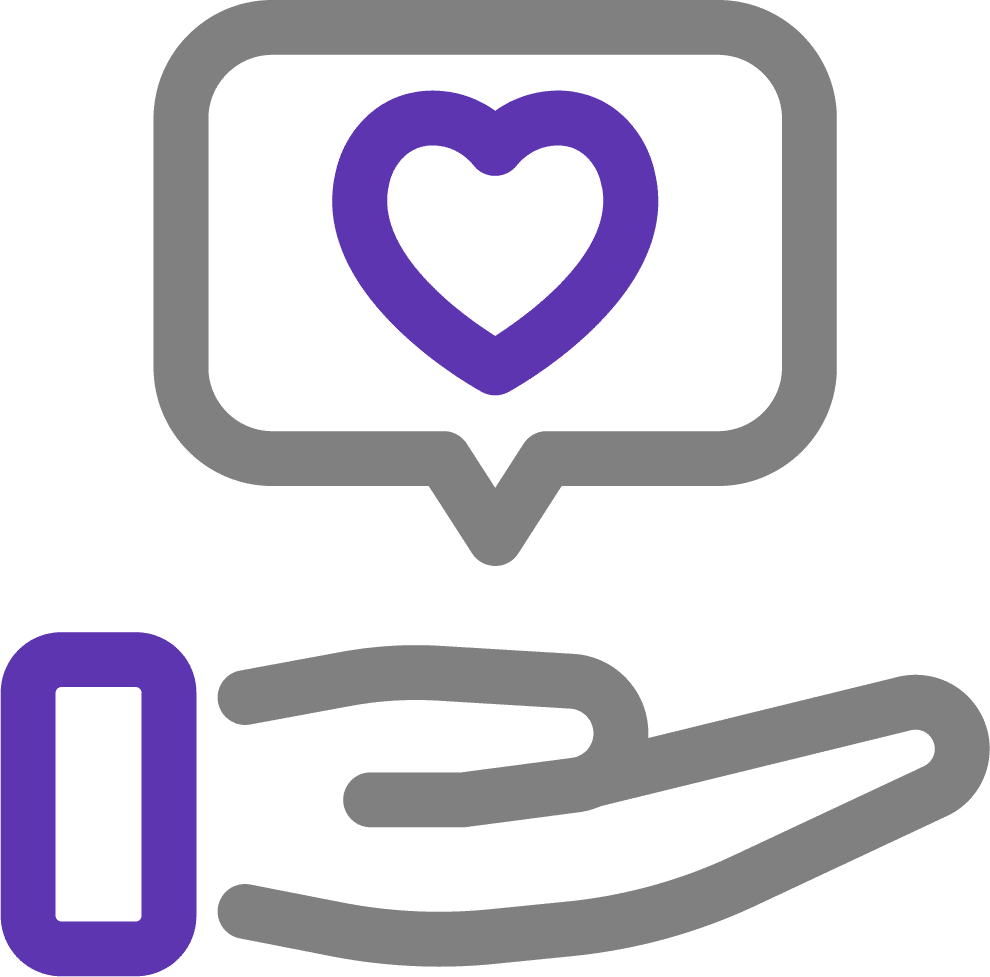 Therapy Connection Online - Online Therapist Community - Icon of hand with heart
