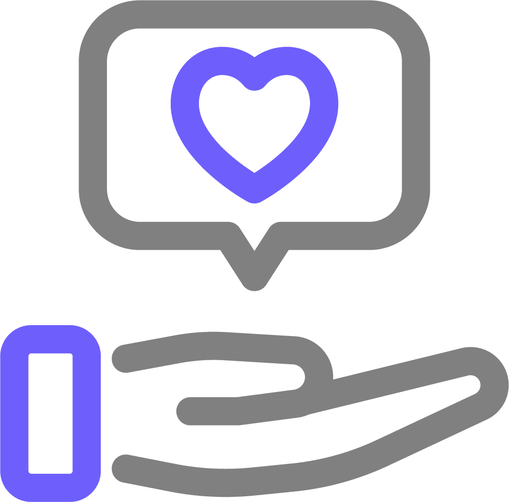Therapy Connection Online - Online Therapist Community - Icon with heart in hand